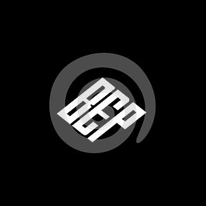 BEP letter logo design on black background