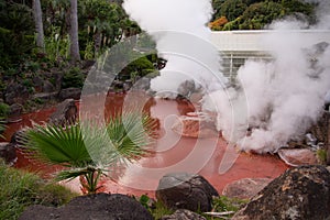 Beppu Onsen, Kyushu, Japan. Jigoku Meguri Hells Tour red hot springs