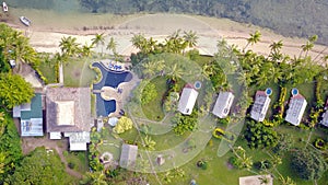 Beqa lagoon resort from the air, Fiji