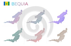 Bequia dotted map set.