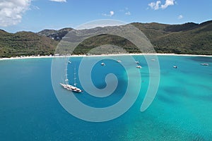 Bequia island beach seen from the sky