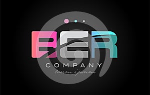 BER b e r three letter logo icon design