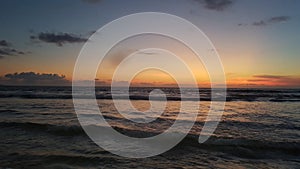 Berawa beach with sunset background