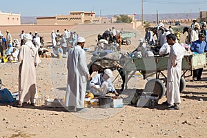Berber men at the dates fruit market