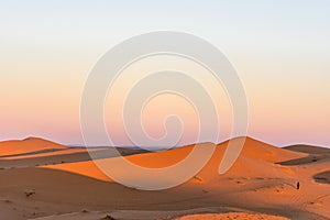 Berber at sunrise on the sand dunes