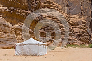 Berber tent in the Wadi Rum desert, Jordan.