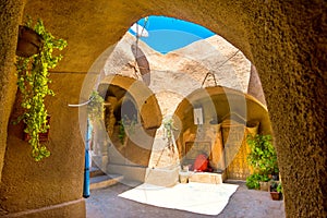 Berber underground dwellings. Troglodyte house. Matmata, Tunisia, North Africa