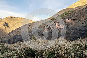 Berber village located high in Atlas mountains, Morocco