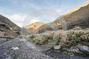 Berber village located high in Atlas mountains, Morocco