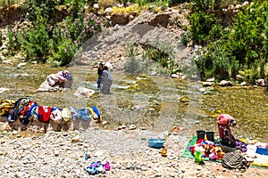 Berber Woman Washing Clothes