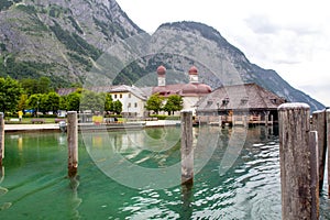 Berchtesgaden, Lake Koenigssee, Church St. Bartholomae photo