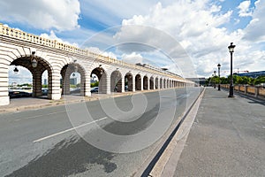 Bercy bridge on a sunny day in Paris