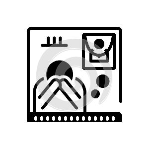 Black solid icon for Bereaved, funeral and exequies