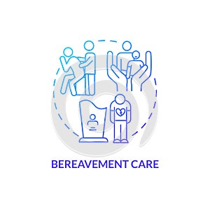 Bereavement care blue gradient concept icon photo