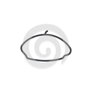 Beret cap vector icon symbol isolated on white background