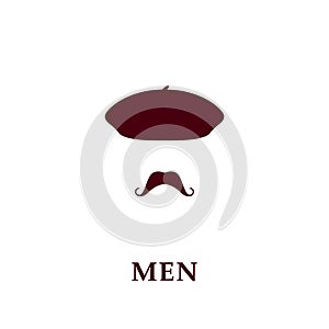 Beret and mustache icon