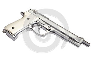 Beretta M9 long gun isolated on white photo