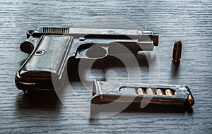 Beretta pistol with bullet magazine photo