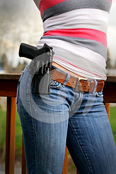 Holstered Sidearm on Lady photo