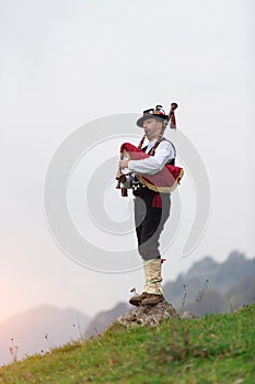 Bergamo bagpipe. Traditional instrument of northern Italy similar to the Scottish instruments and Galician gaita