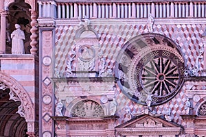 Bergamo - Close up view of Colleoni Chapel (Cappella Colleoni) next to Basilica Santa Maria die Maggiore, Italy