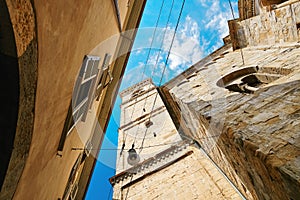 Bergamo, Italy - August 18, 2017: One of the beautiful city in Italy. The old and historical buildings at the upper town