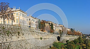 Bergamo, Italy, The Old city. One of the beautiful city in Italy. The old and historical buildings at the upper town.