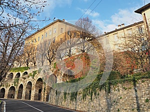 Bergamo, Italy. The Old city. One of the beautiful city in Italy. The old and historical buildings at the upper town