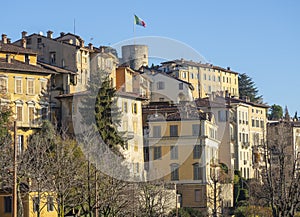 Bergamo, Italy. The Old city. One of the beautiful city in Italy. The old and historical buildings at the upper town