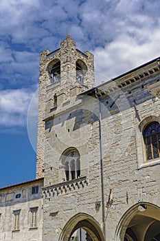 Bergamo, Italy Old Town civic tower.