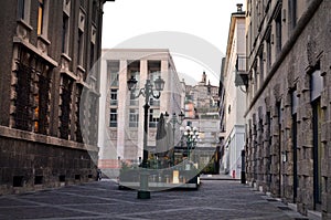 BERGAMO, ITALY: view of church Chiesa Prepositurale di Santa Maria Immacolata delle Grazie  with bell tower photo