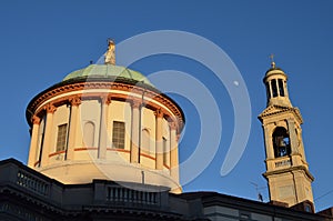 BERGAMO, ITALY: view of church Chiesa Prepositurale di Santa Maria Immacolata delle Grazie  with bell tower photo