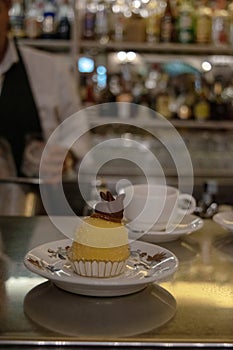 Bergamo, Lombardy, Italy, traditional dessert of bergamo, polenta e osei