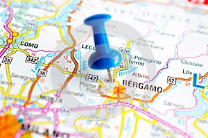 Bergamo on map