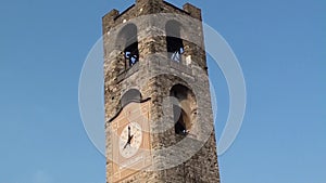 Bergamo - Old city. Landscape on the clock tower called Il Campanone