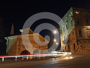 Bergamo, the old city. One of the beautiful town in Italy. Lombardy. Landscape on the old gate named San Giacomo door during the e