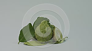 The bergamot and kaffir lime leaves