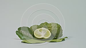 The bergamot and kaffir lime leaves