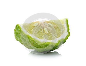 Bergamot slice isolated white background