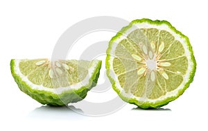 Bergamot slice on white background