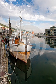 Bergen with boats in Norway, UNESCO World Heritage Site