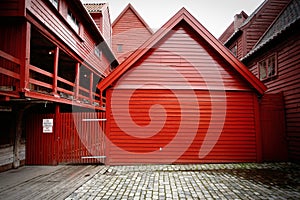 Bergen Brygge in red photo