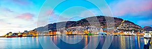 Bergen Bryggen harbor panorama