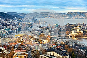 Bergen city from hill