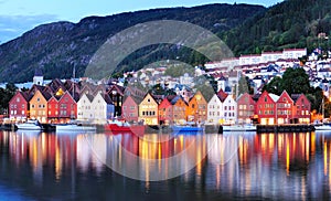 Bergen Night Scenery, Norway