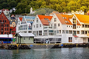 Bergen, Norway city center view with Bryggen