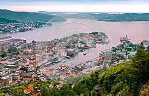 Bergen, Norway, from Mt. Floyen viewpoint