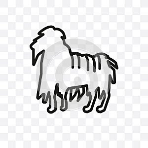 Berger Picard dog vector linear icon isolated on transparent background, Berger Picard dog transparency concept can be used for we