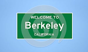 Berkeley, California city limit sign. Town sign from the USA.