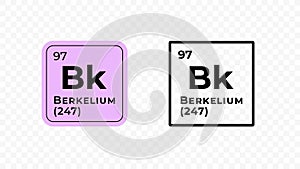 Berkelium, chemical element of the periodic table vector